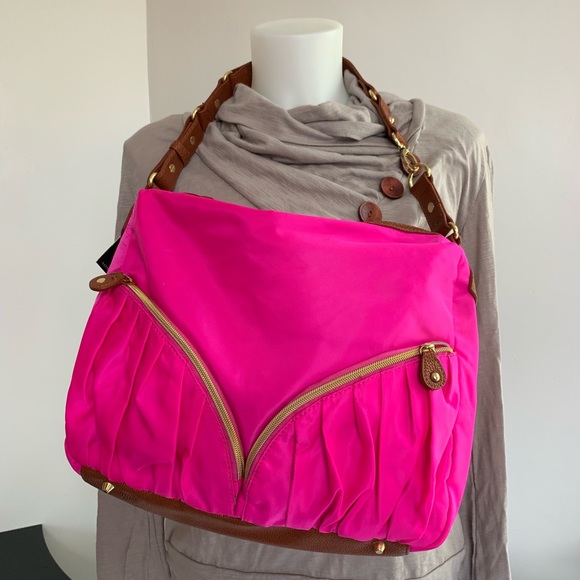 Handbags - Sondra Roberts Pink and Brown leather bag